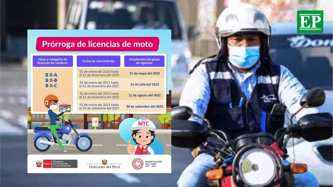 Brevetes para motos y mototaxis valdrán de mayo hasta setiembre