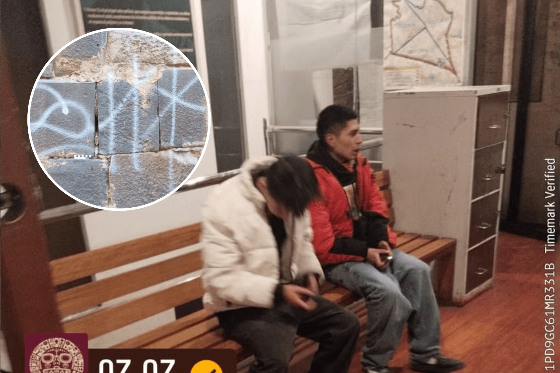 Detienen a dos jóvenes por pintar muro inca en Cusco