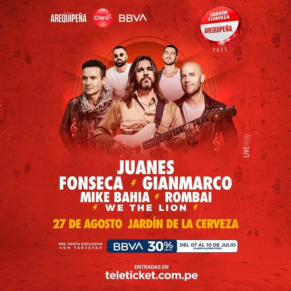Juanes, GianMarco y muchos artistas más se presentarán en Arequipa