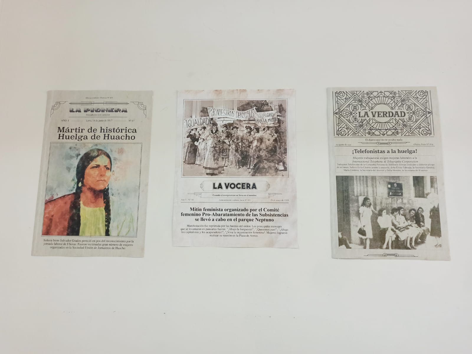Portadas de peruanas destacadas exponen en el Palacio Municipal