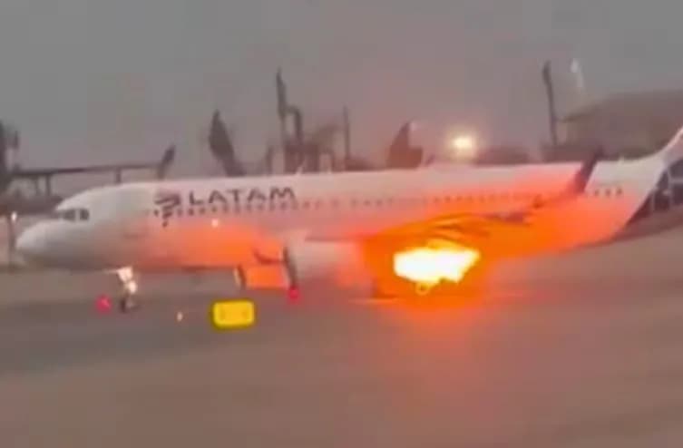 Ala de avión de Latam se incendió antes del despegue