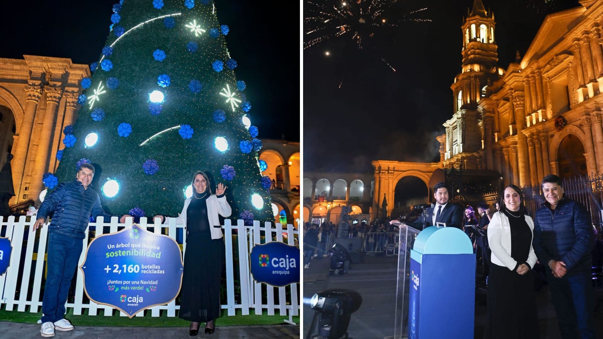 Caja Arequipa ilumina la Navidad con árbol sostenible