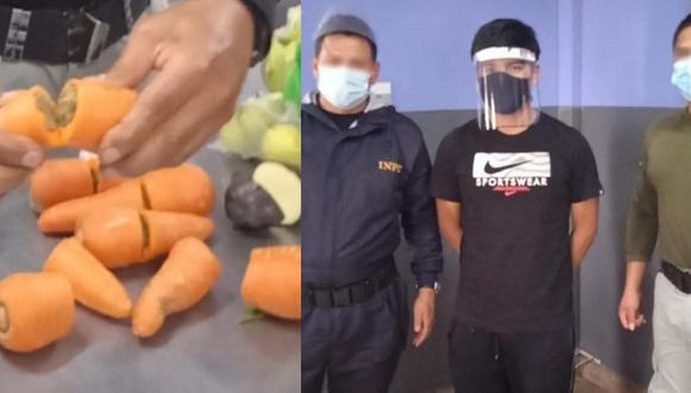Intentan ingresar droga en zanahorias