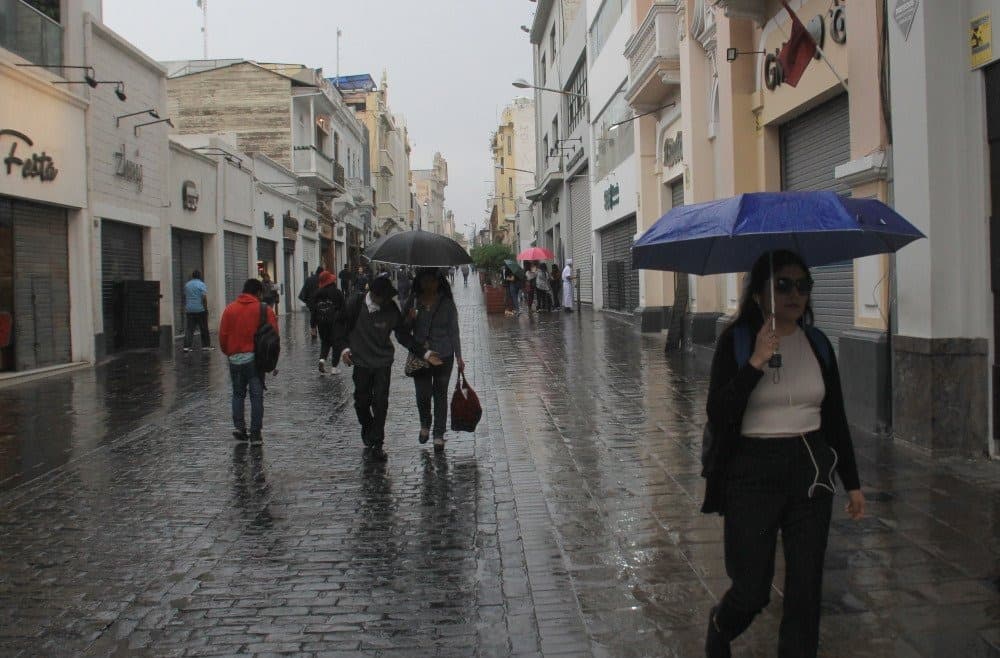 Senamhi advierte lluvias ligeras en la ciudad de Arequipa