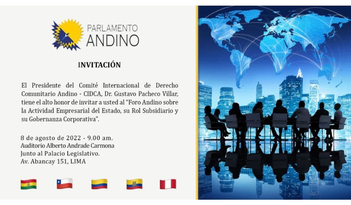 Parlamento Andino realizará Foro Andino el lunes