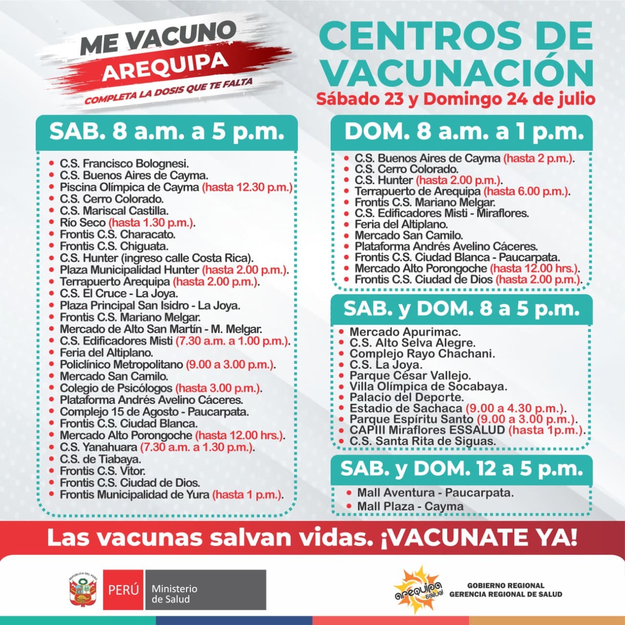 Hoy vacunan en 25 puntos