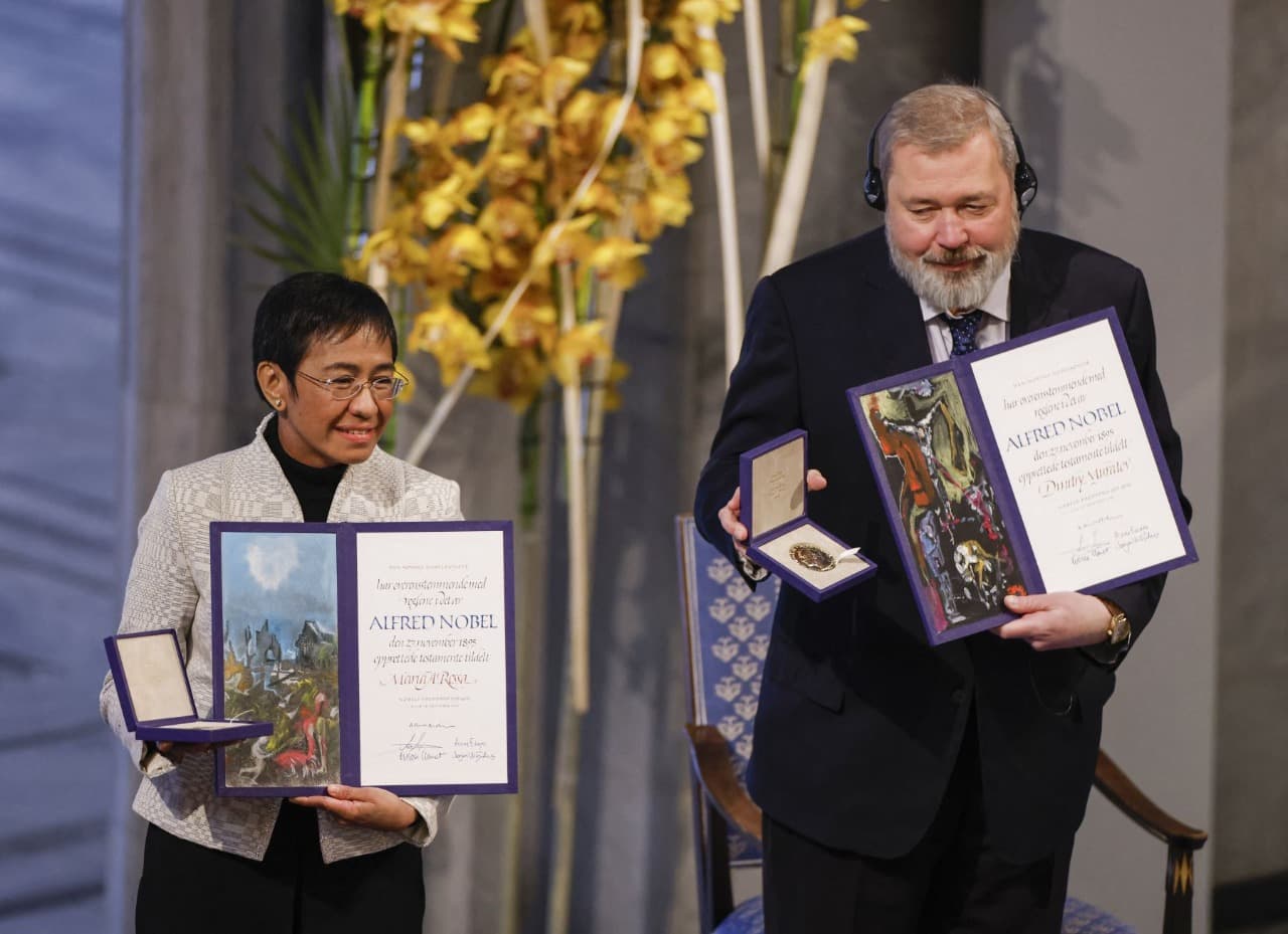 Maria Ressa y Dmitri Muratov reciben el Nobel de la Paz