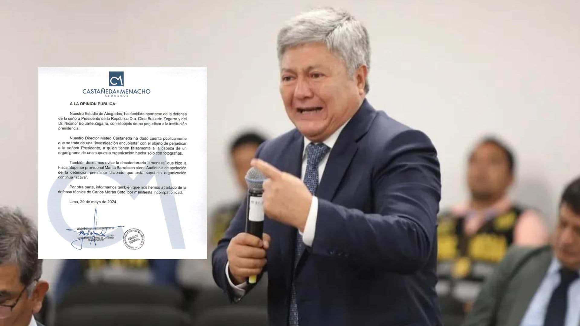 Abogado de Dina Boluarte renuncia ser su defensa