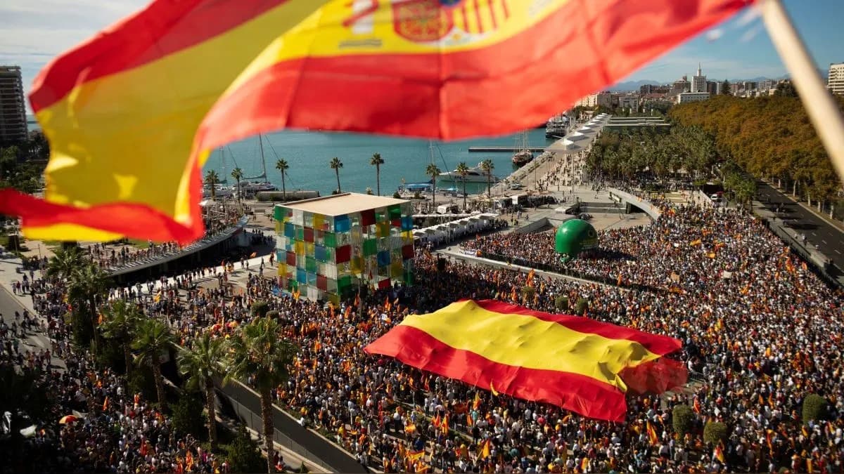 Protestaron en España contra amnistía para los separatistas