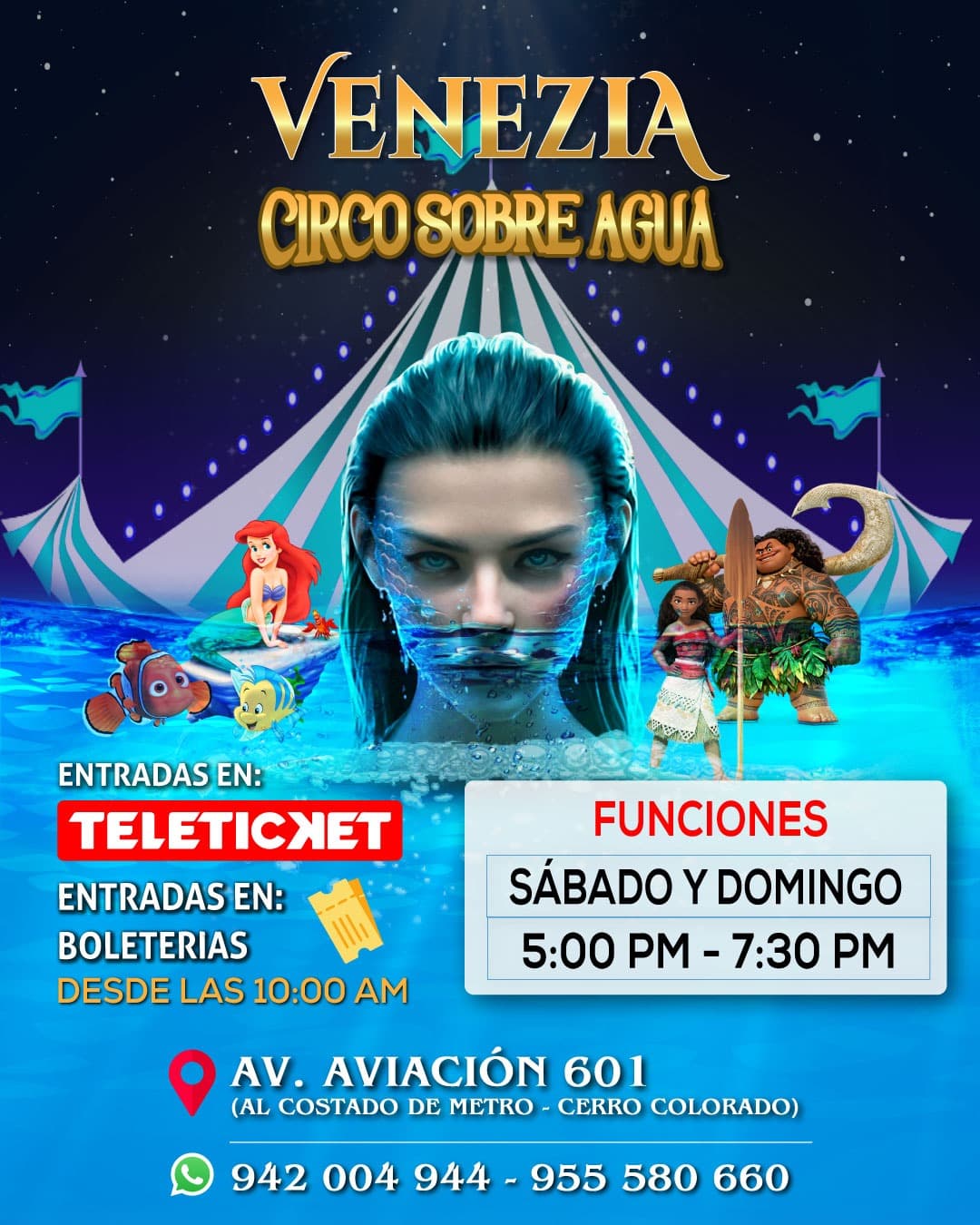 Venezia, circo sobre agua: ofrece un show para grandes y chicos