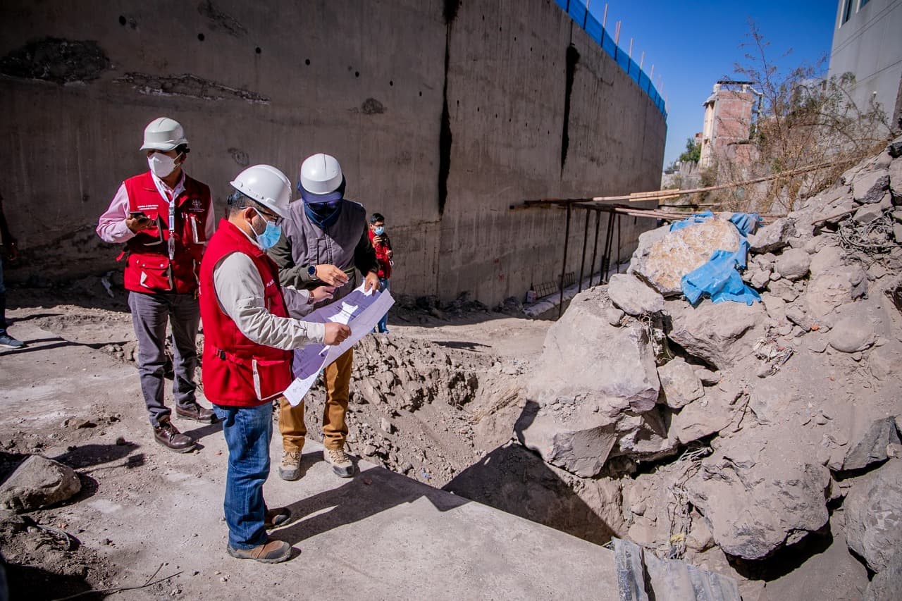 Candia inspeccionó trabajos en la torrentera de San Lázaro