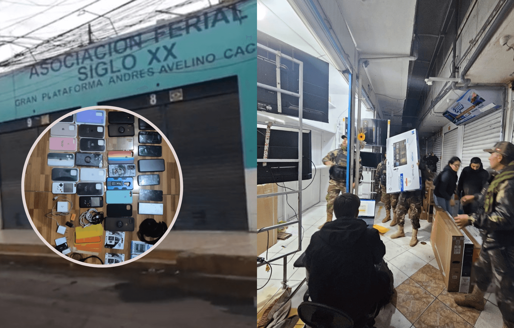 Incautan 300 televisores en centro comercial Siglo XX del Avelino