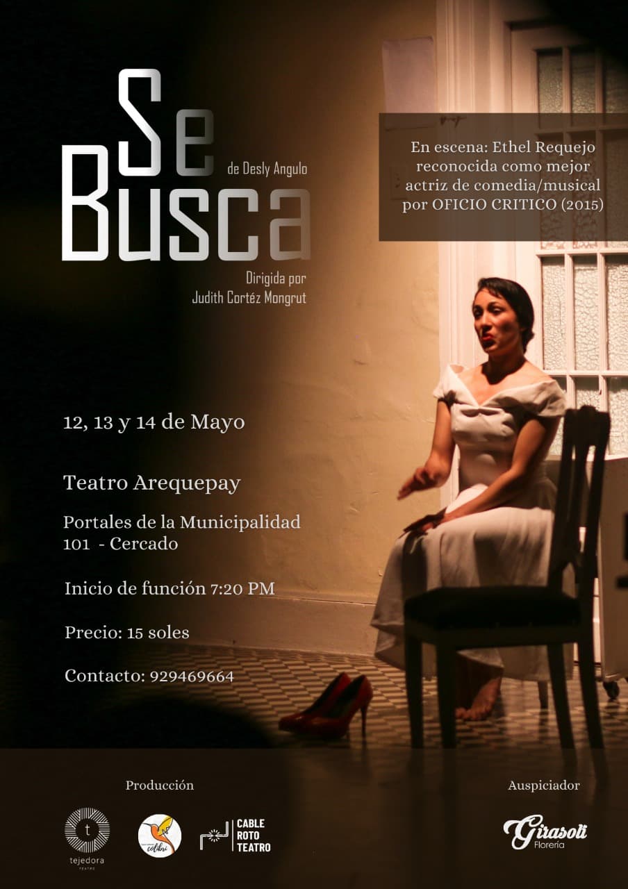 “Tejedora teatro” con la producción de “Cable Roto Teatro” presentan "Se Busca"