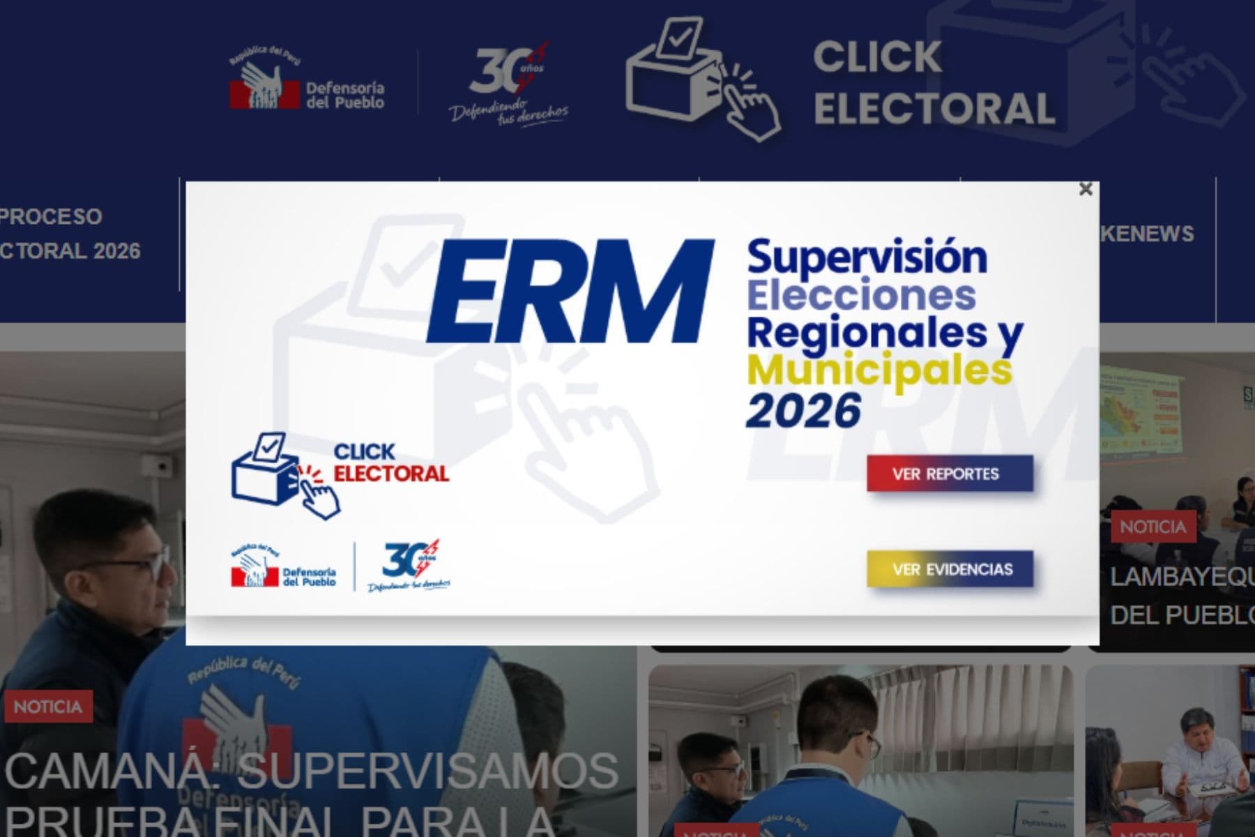 JNE cuestiona a la Defensoría por plataforma “Click Electoral”