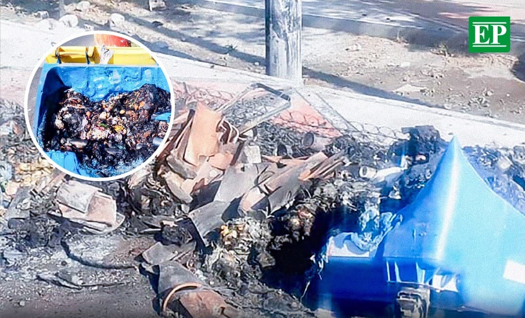 Queman tres contenedores de basura en Mariano Melgar
