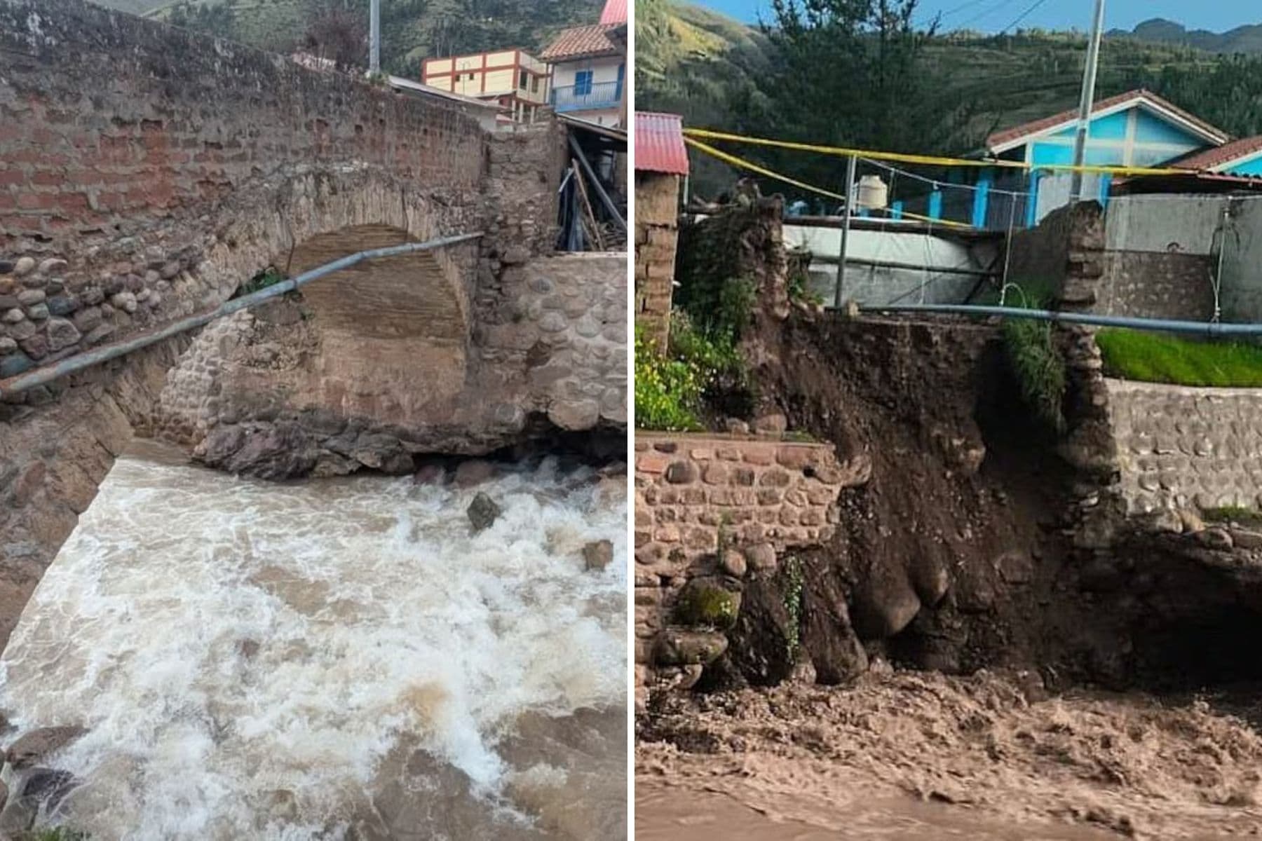 Puente colonial cusqueño colapsa debido a lluvias