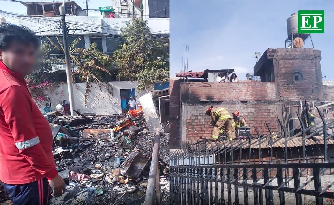 Incendio arrasa con casa en Sachaca
