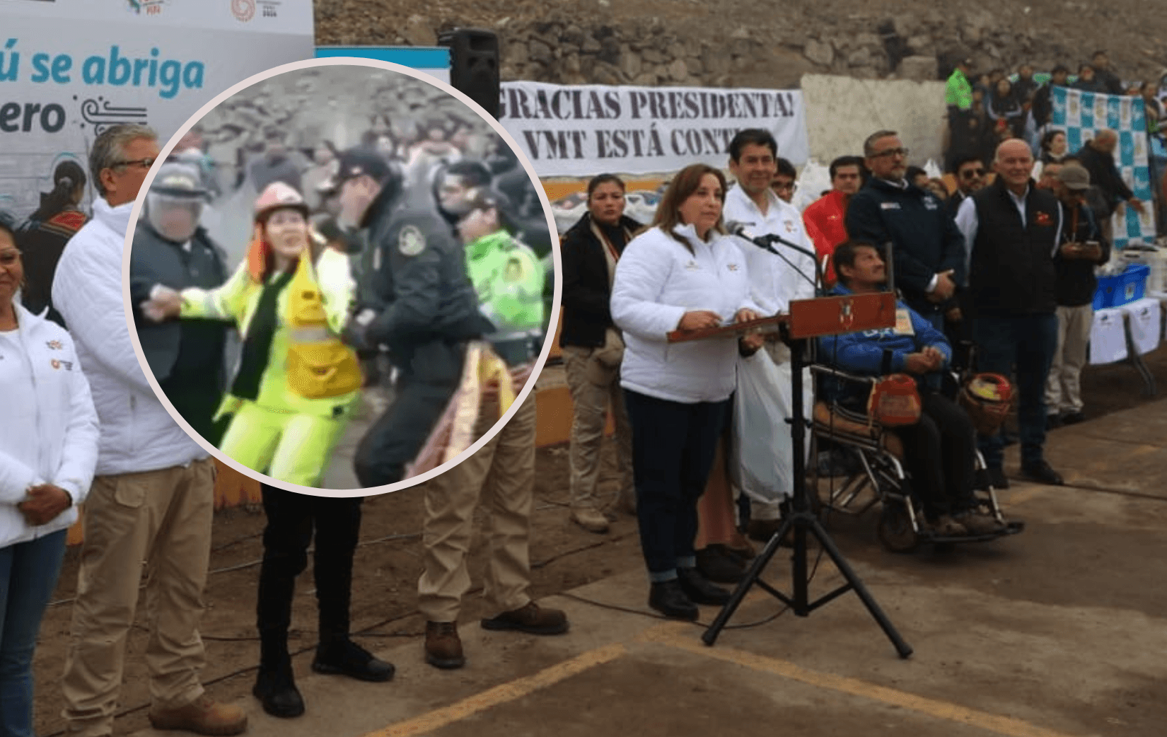 Detienen a mujer por protestar en actividad de Dina Boluarte