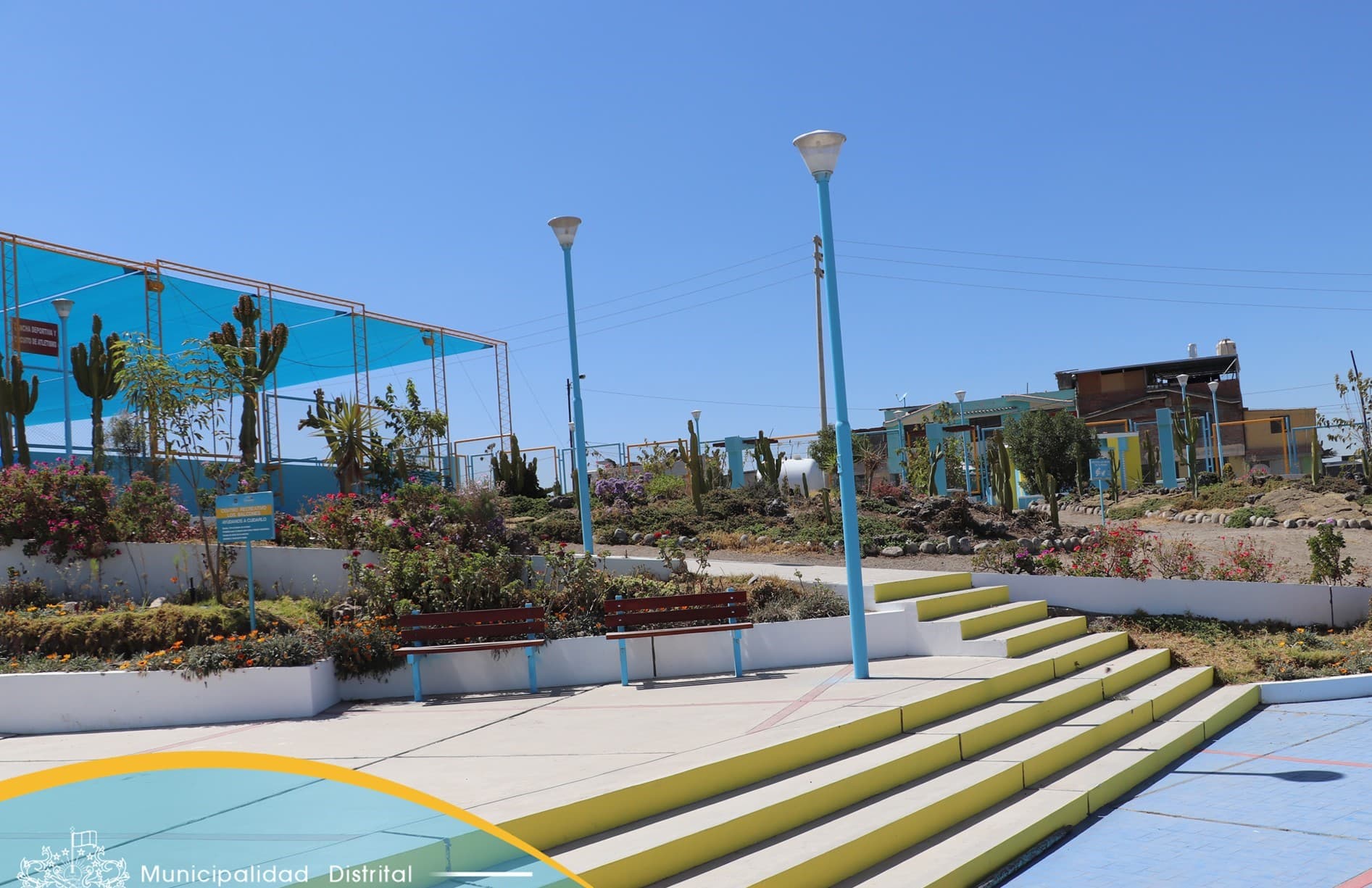 Realizan mantenimiento a áreas verdes en Mariano Melgar