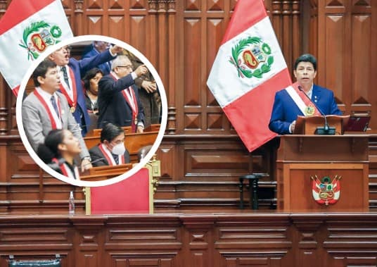 Castillo terminó mensaje a la Nación en medio de alboroto
