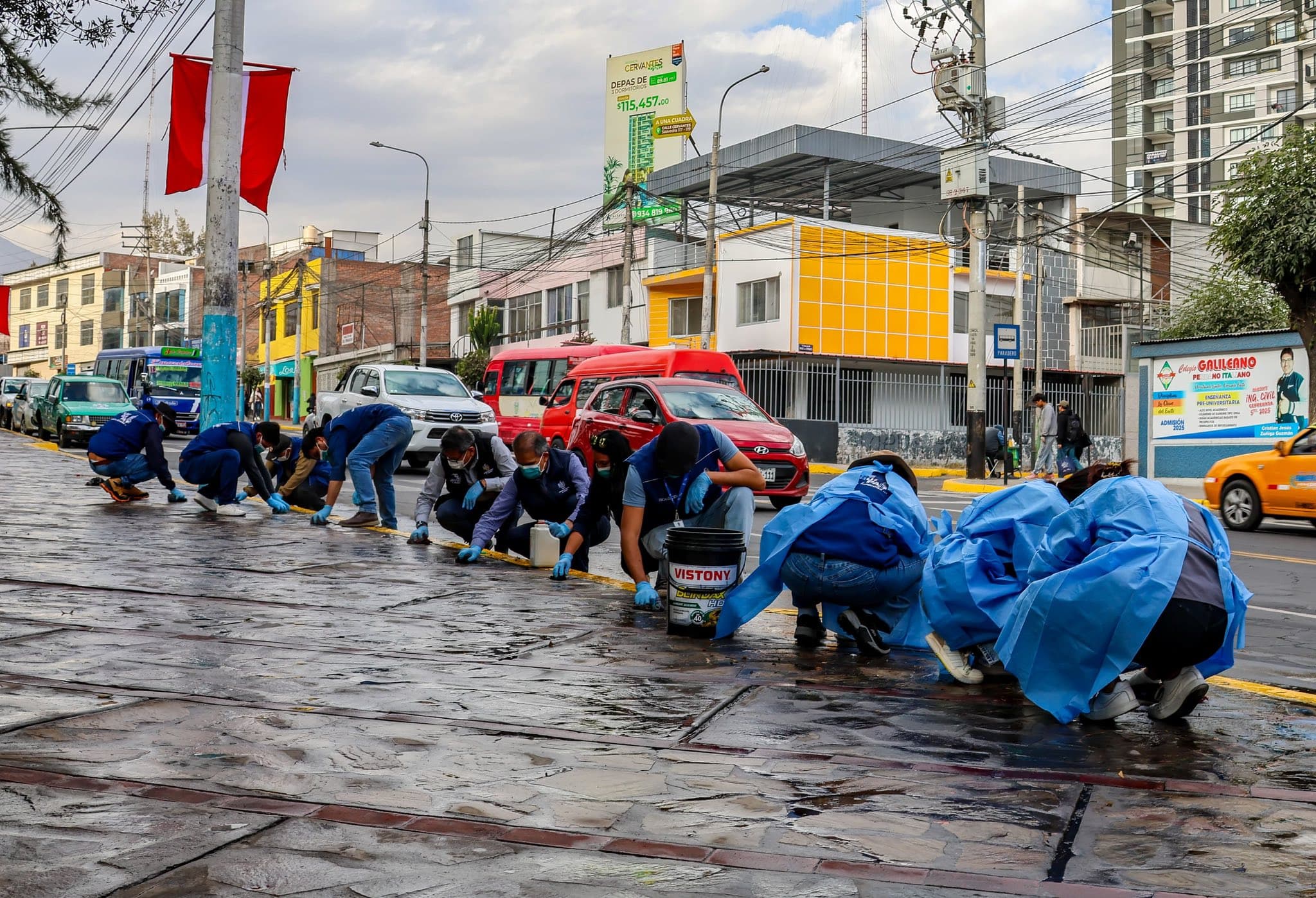 Borran pintas en la Independencia que separan espacios para el corso