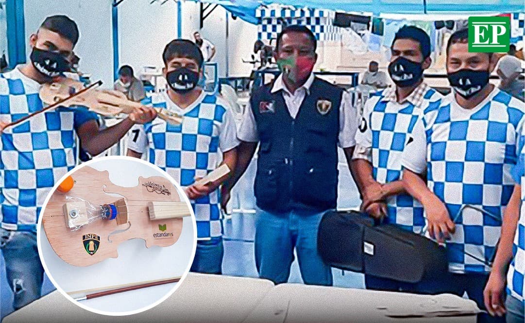 Internos del penal Chincha fabrican violines