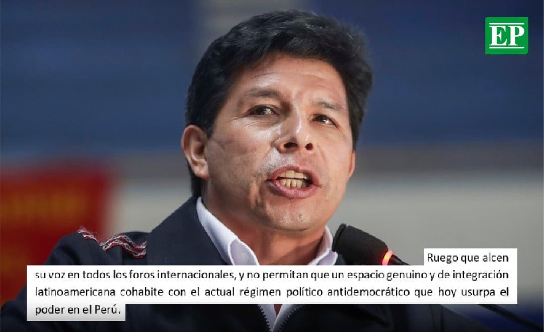 Pedro Castillo pide que países “alcen su voz” por la situación de Perú