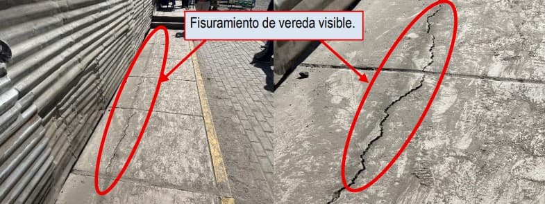Obra inaugurada en 2024 presenta desprendimiento de pintura y grietas