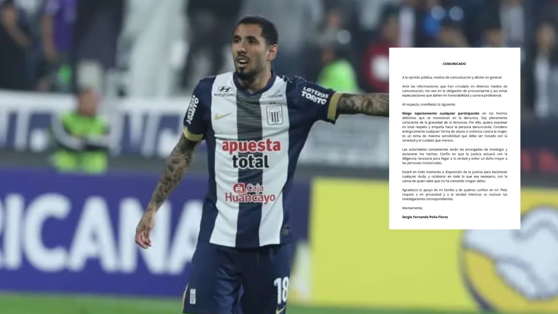 Sergio Peña rechaza acusación y niega abuso sexual