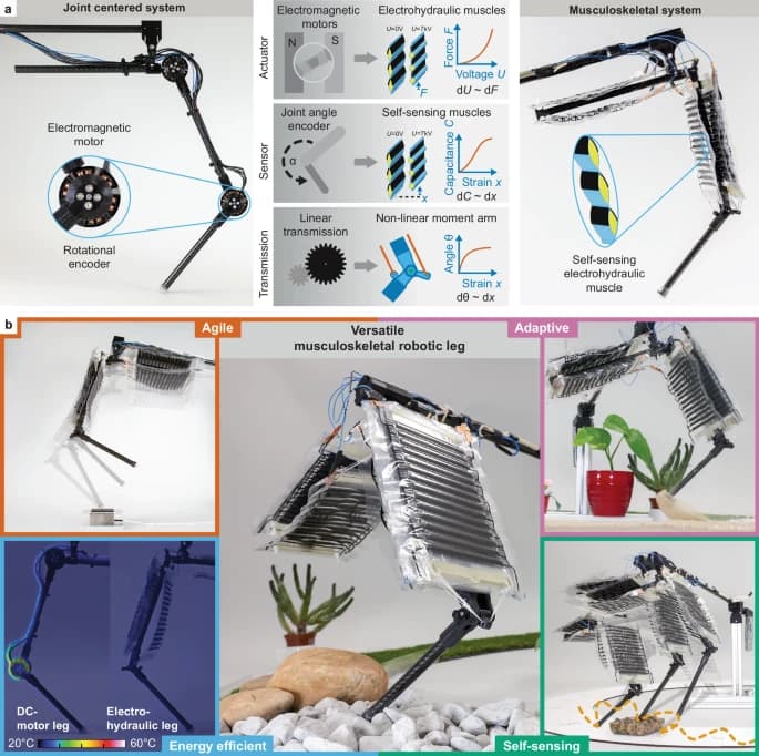 Crean la primera pierna robótica con músculos artificiales