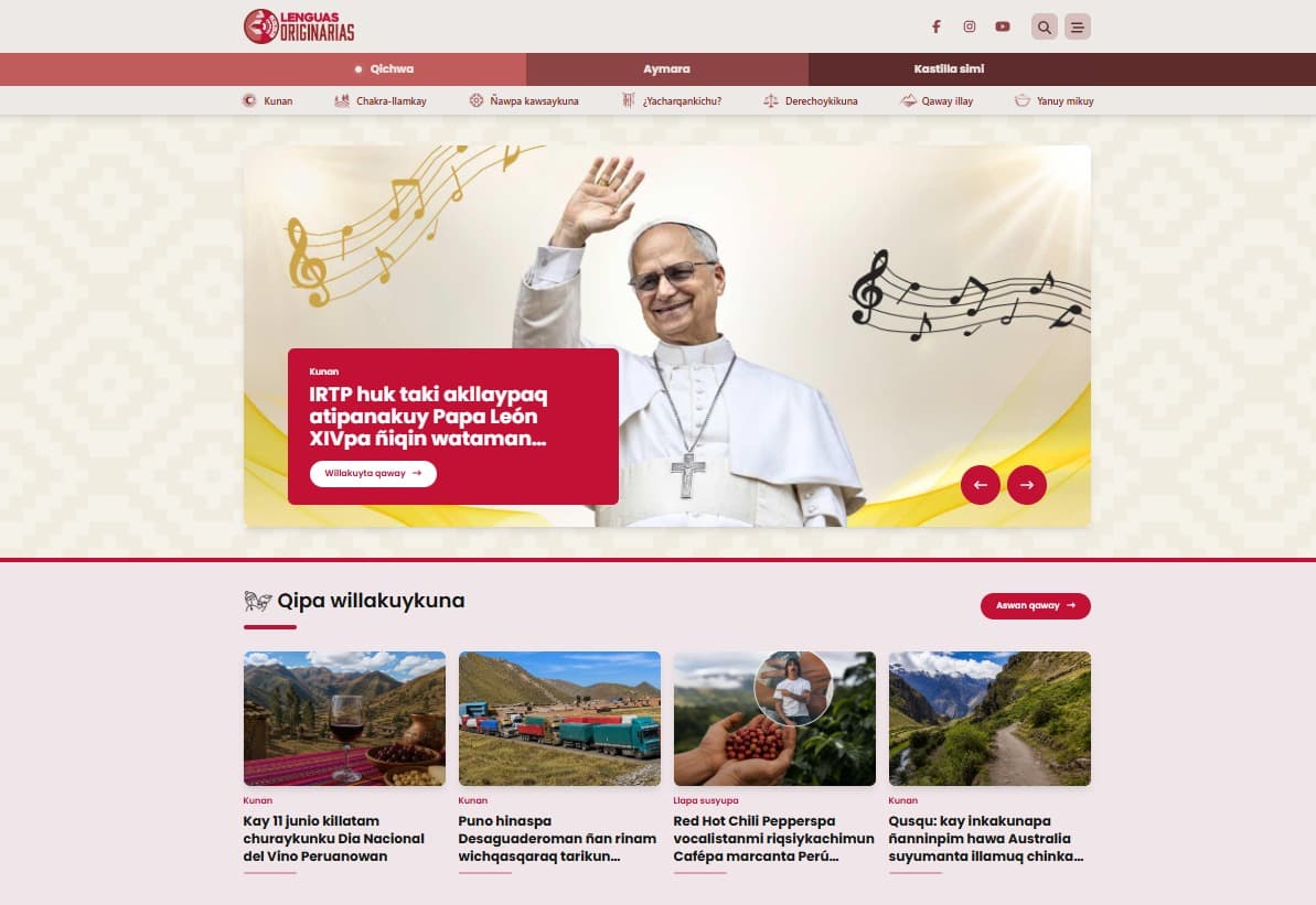 IRTP lanza portal web informativo en quechua y aimara