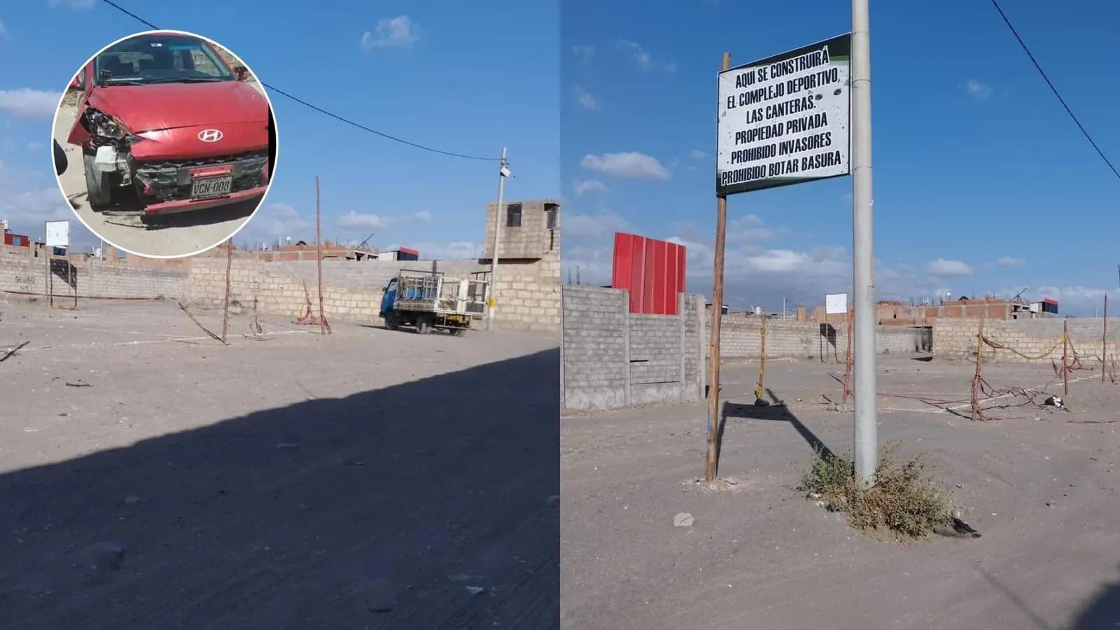Dos vehículos colisionan en vía pública ocupada por asociación en Cerro Colorado