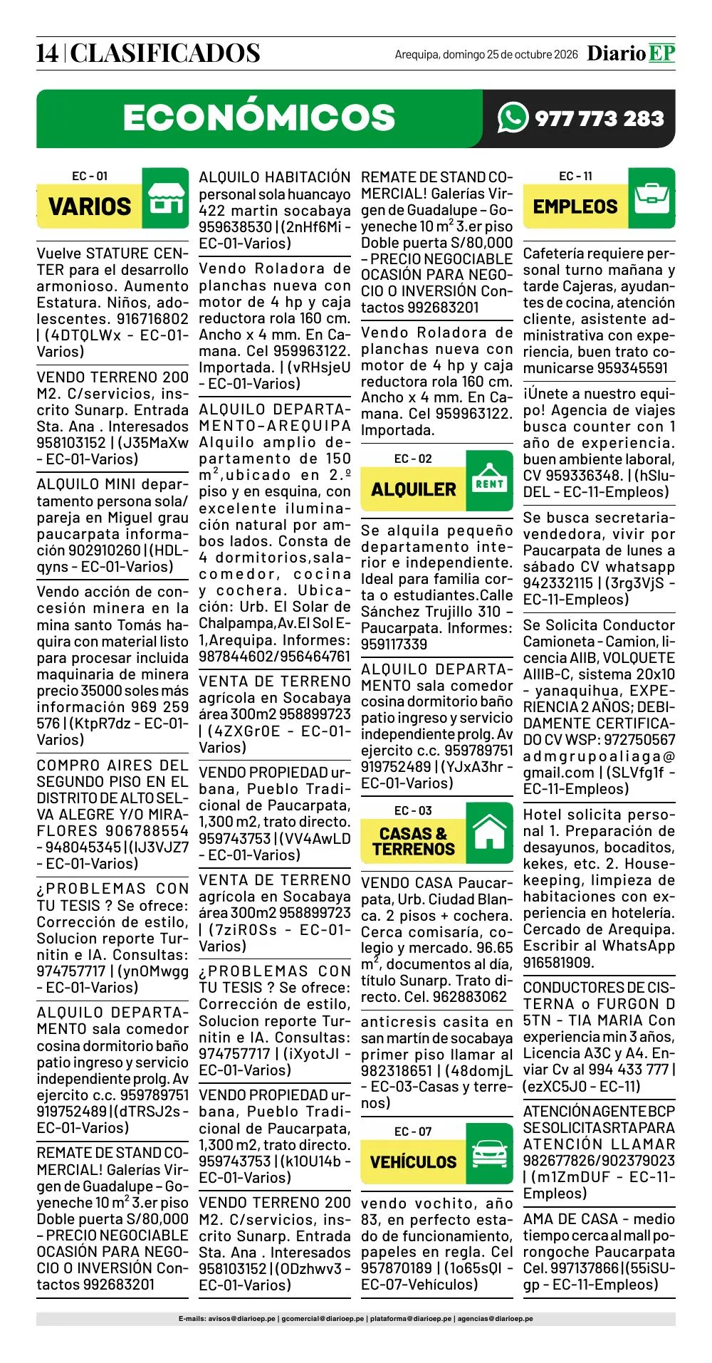 Clasificados — página 14
